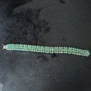 EMILY AUTHENTIC EMERALD STERLING SILVER HANDCRAFTED BRACELET 7.25in NWOT